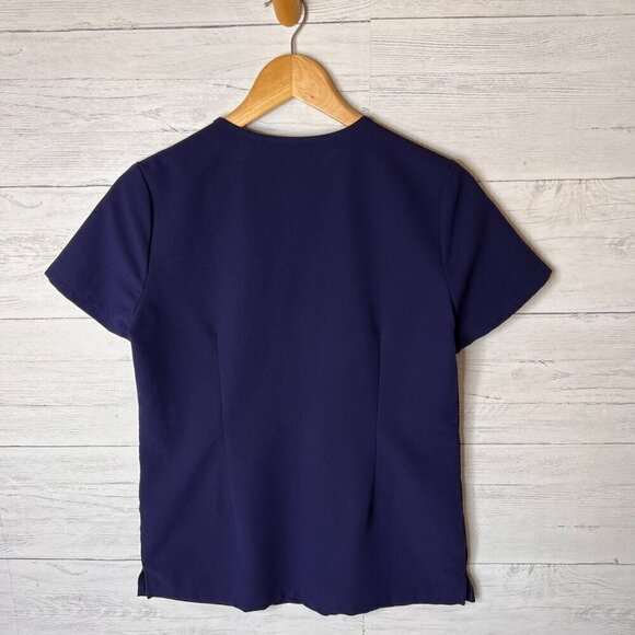 Figs Scrubs Top Womens SZ XS Navy Technical Collections Two Front Pockets Nurse - Picture 12 of 16